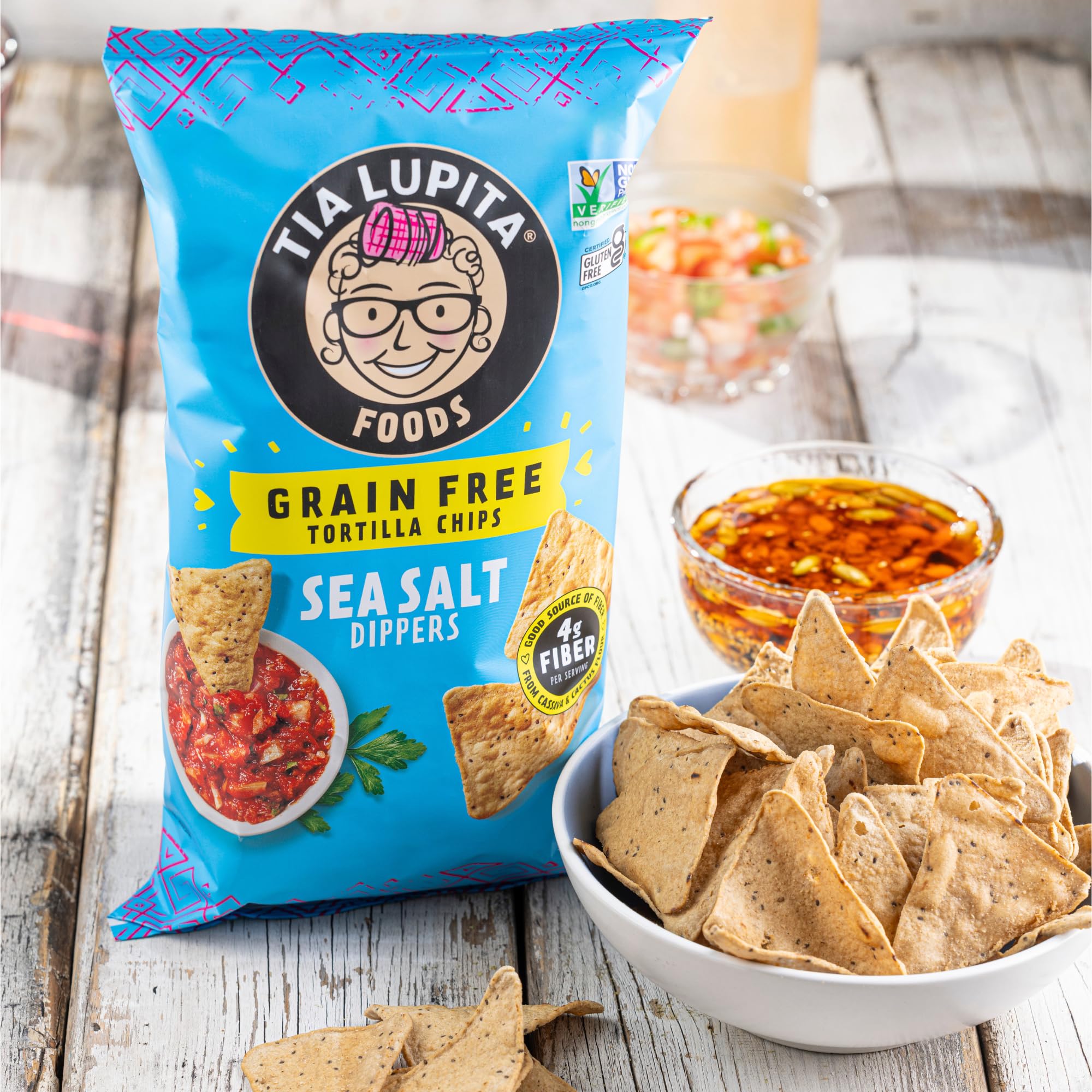 Amazon.com: Tia Lupita Cactus Tortilla Chips Sea Salt (Pack of 3) - Vegan,  Gluten-Free, Grain-Free, Dairy-Free, Non-GMO, High Fiber, Authentic Mexican  Snack Food