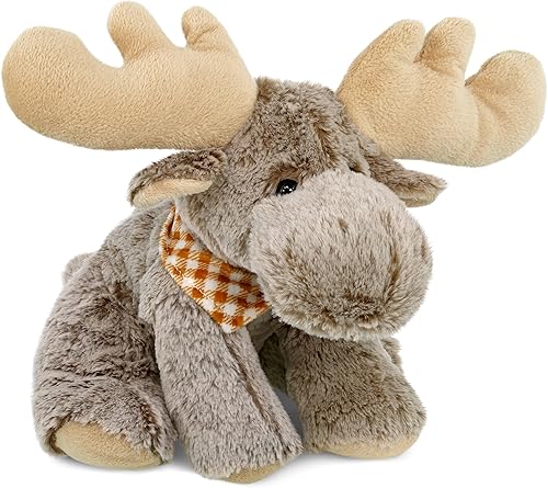 DolliBu - Animal de peluche de alce suave, alce flexible abrazable, adorable juguete de peluche de alce marrón, lindo regalo de vida salvaje para