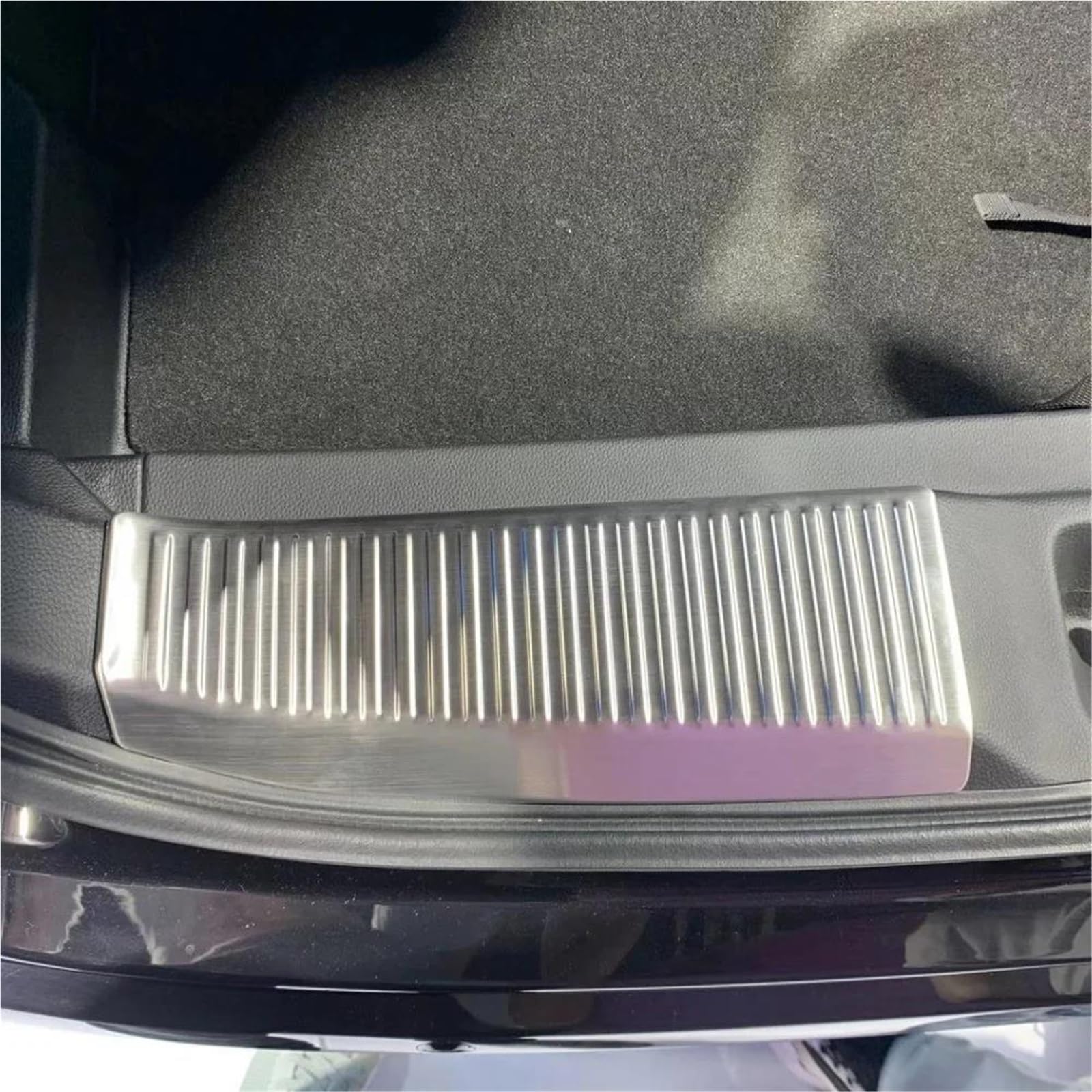 para Honda para Vezel para HR-V para E:HEV 2021-2023 Protector Borde Umbral Puerta Trasera Maletero Cubierta Protectora Parachoques Trasero Moldura Protector Parachoques Tresero(Fibra de Carbon)