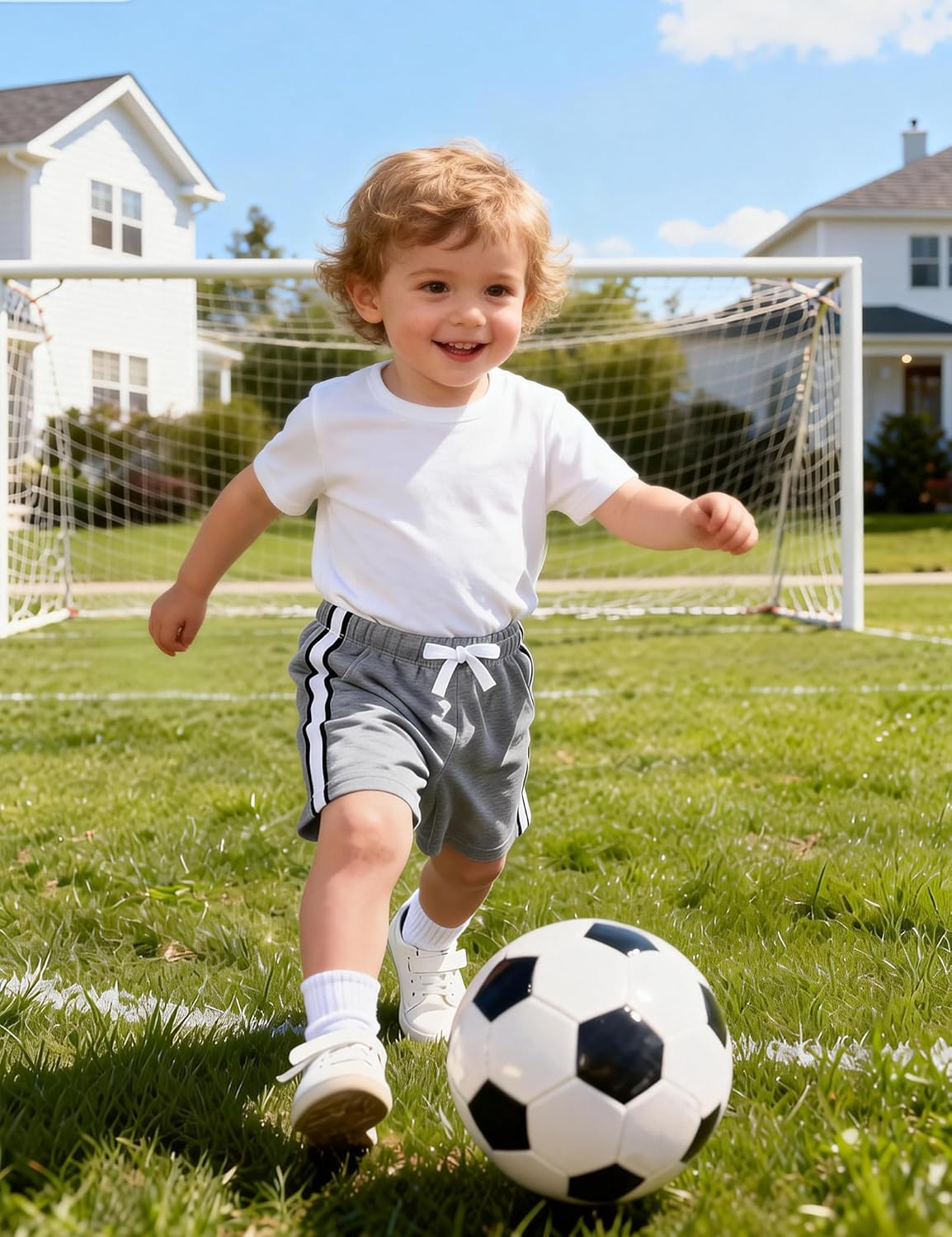 3 Pack Toddler Boys Athletic Shorts Stretchy French Terry Short with Pocket for Baby Boy Size 18M-5T - Image 2