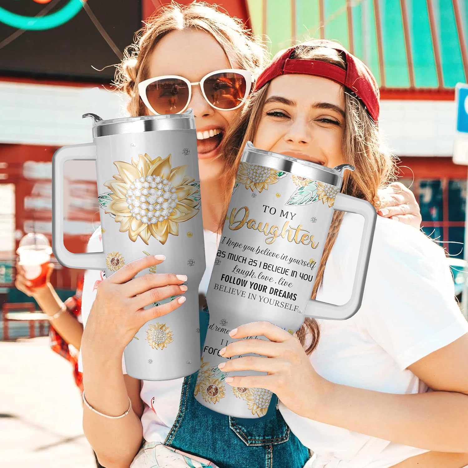 40 Oz Daughter Tumblers Gift from Mom/Dad, To My Daughter Cup Gifts for Mothers Day, Gifts for Daughters Coffee Mug from Mother/Father, Birthday Gift Ideas for Daughters - Image 6