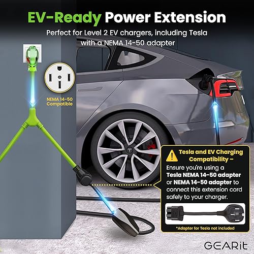 Miniatura 7 de GEARit Cable adaptador divisor en Y de 50 amperios para RV y EV, 4 clavijas de 250 voltios, NEMA 14-50P a x2 NEMA 14-50R, 63, 81 STW AWG calibre