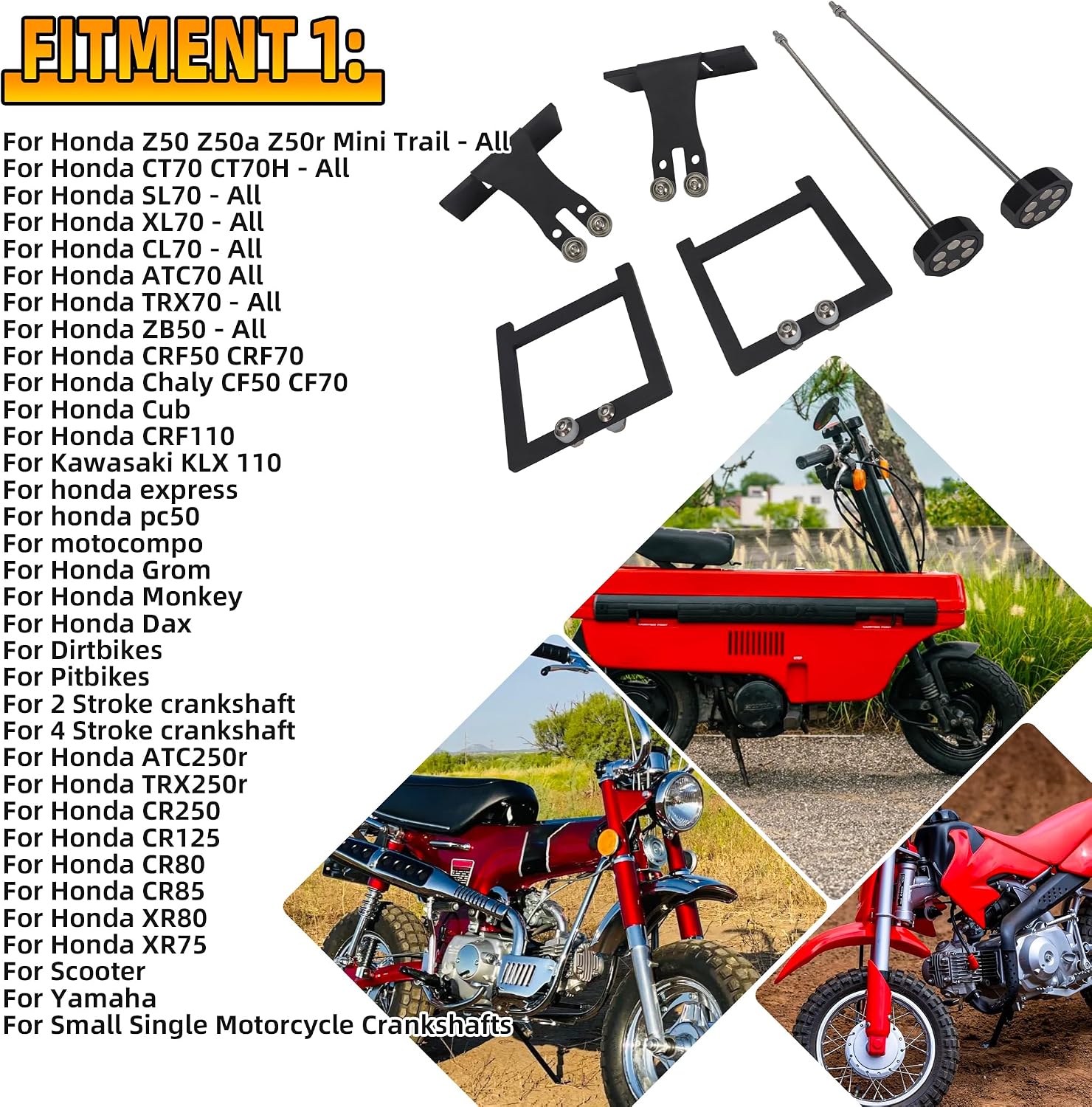 Crankshaft Truing Stand Kit for Small Single Cylinder Motorcycle Dirtbike Scooter Engines – 1/4-inch Support Posts with ABEC 9 Bearings and Magnetic Mounts 5-inch Tall