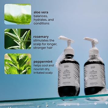 BONDIBOOST HG Duo Shampoo + Conditioner Bundle [10.14fl oz each] - Improves Appearance for Thinning Hair - Volumizing + Hydrating + Nourishing - Sulfate/Paraben Free, for Women/Men - Australian Made | Clinically tested shampoo & conditioner set for fuller, thicker hair. Procapil, Redensyl & rosemary. Sulfate-free.