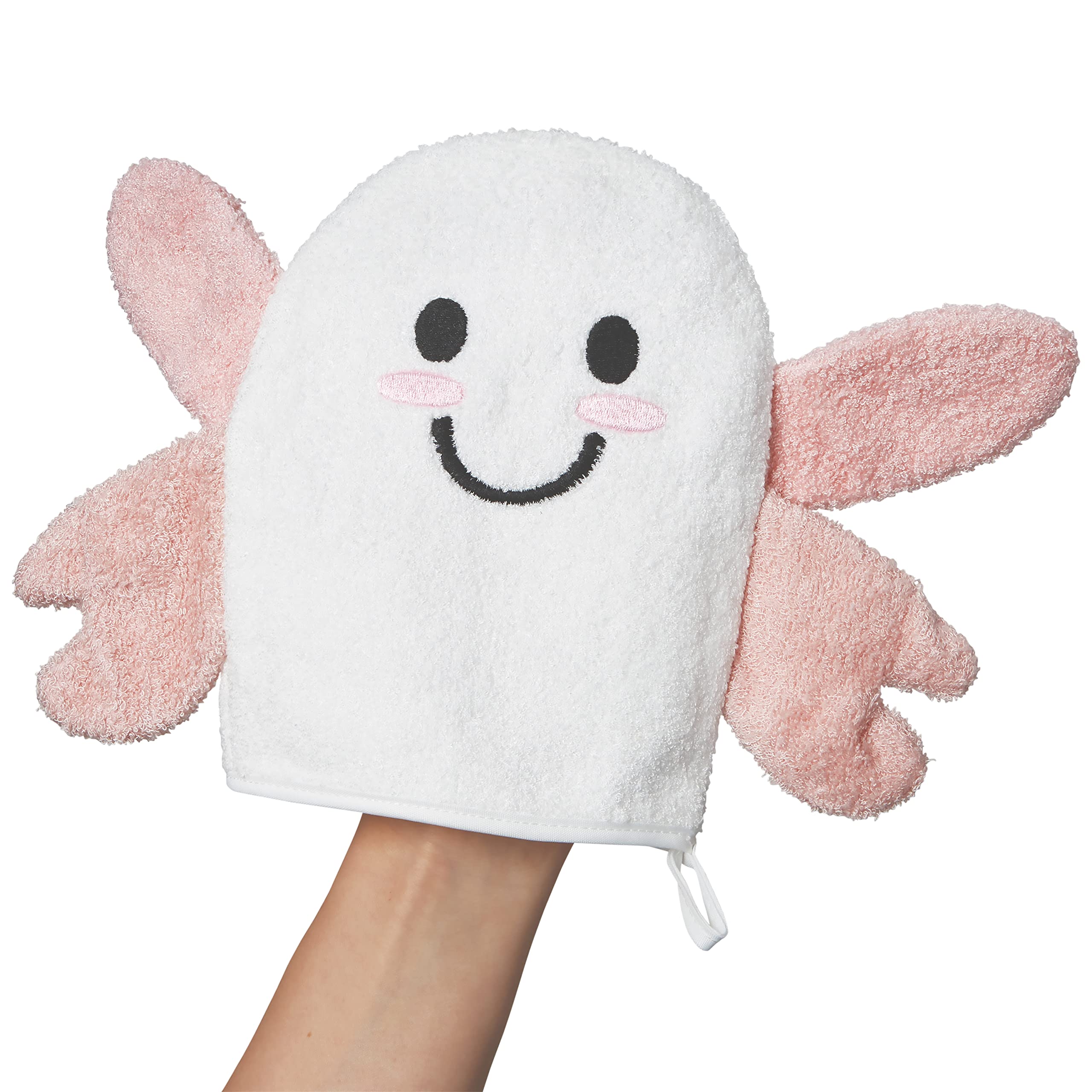 C.R. Gibson BMIT-24246 Gant de toilette pour bébé, 100 % coton, motif papillon mignon, unisexe, 16,8 cm de large x 19,1 cm de long, multicolore