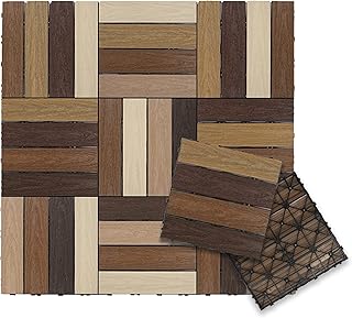 NewTechWood UltraShield Naturale 1 ft. x 1 ft. Quick Deck Outdoor Composite Deck Tile in Mixed Brown (10 sq. ft. per Box)