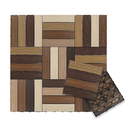 Vista 14 de NewTechWood UltraShield Naturale - Azulejo compuesto para exteriores (1 pie x 1 pie), color rosa de Seúl (10 pies cuadrados por caja)