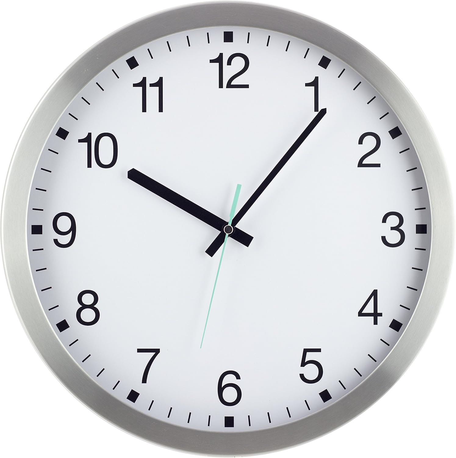 Eurotime Draadloze wandklok, 35 cm, stationdesign, geluidsarm