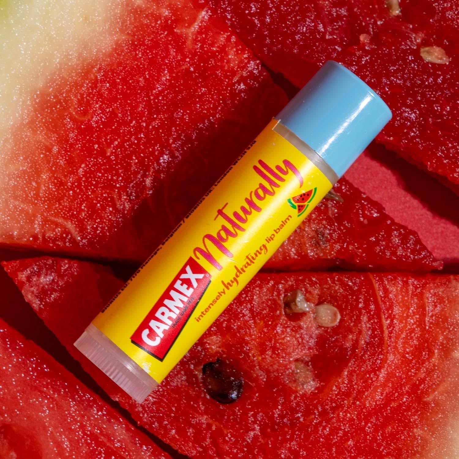 Carmex Naturally Wassermelone Feuchtigkeitsspendender Lippenbalsam 3 Einheiten