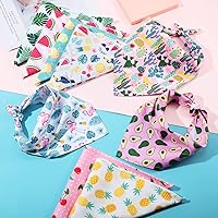 Vista 3 de Weewooday Pañuelo grande para perro, bufanda de verano para perro, bufanda triangular hawaiana, ajustable, lavable, pañuelo para mascotas