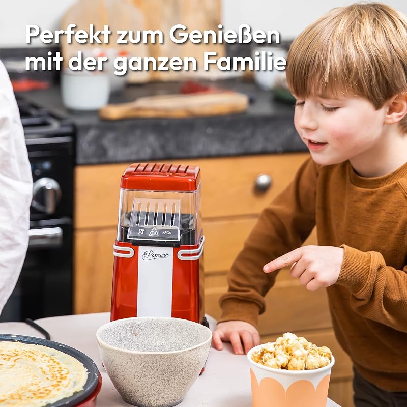 Gadgy Retro Popcornkészítő Gép Forró Levegős Olajmentes Egészséges Snack