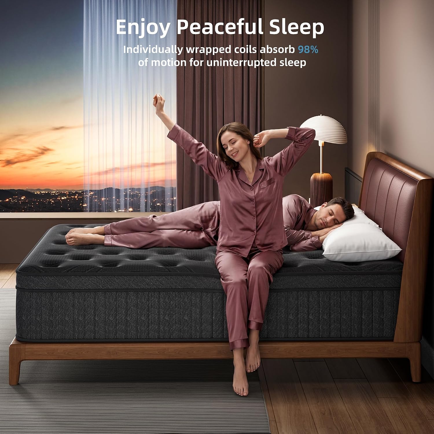 King Mattress, 12 Inch Springs Matress, Bed in a Box，Soft and Breathable, Pressure Relief & Motion Isolation, Medium Firm Feel