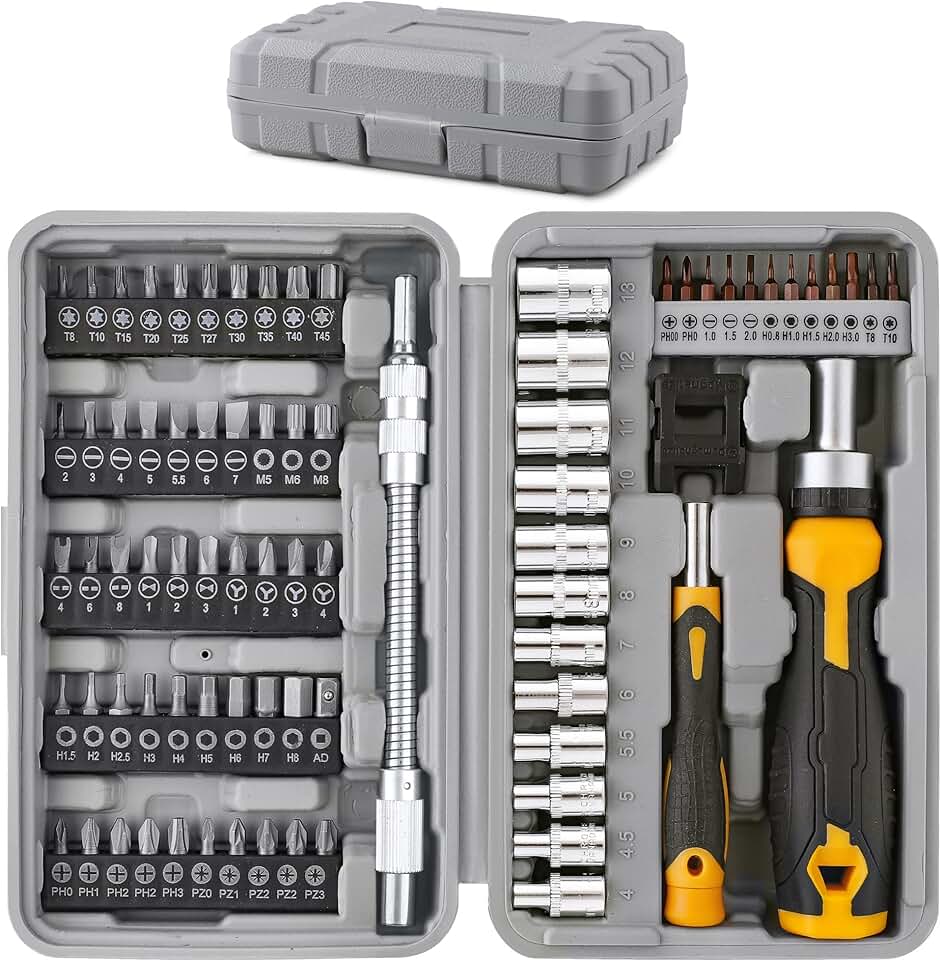 Hi-Spec 79pc Multi Screwdriver Bit Set and 1/4 inch Socket S