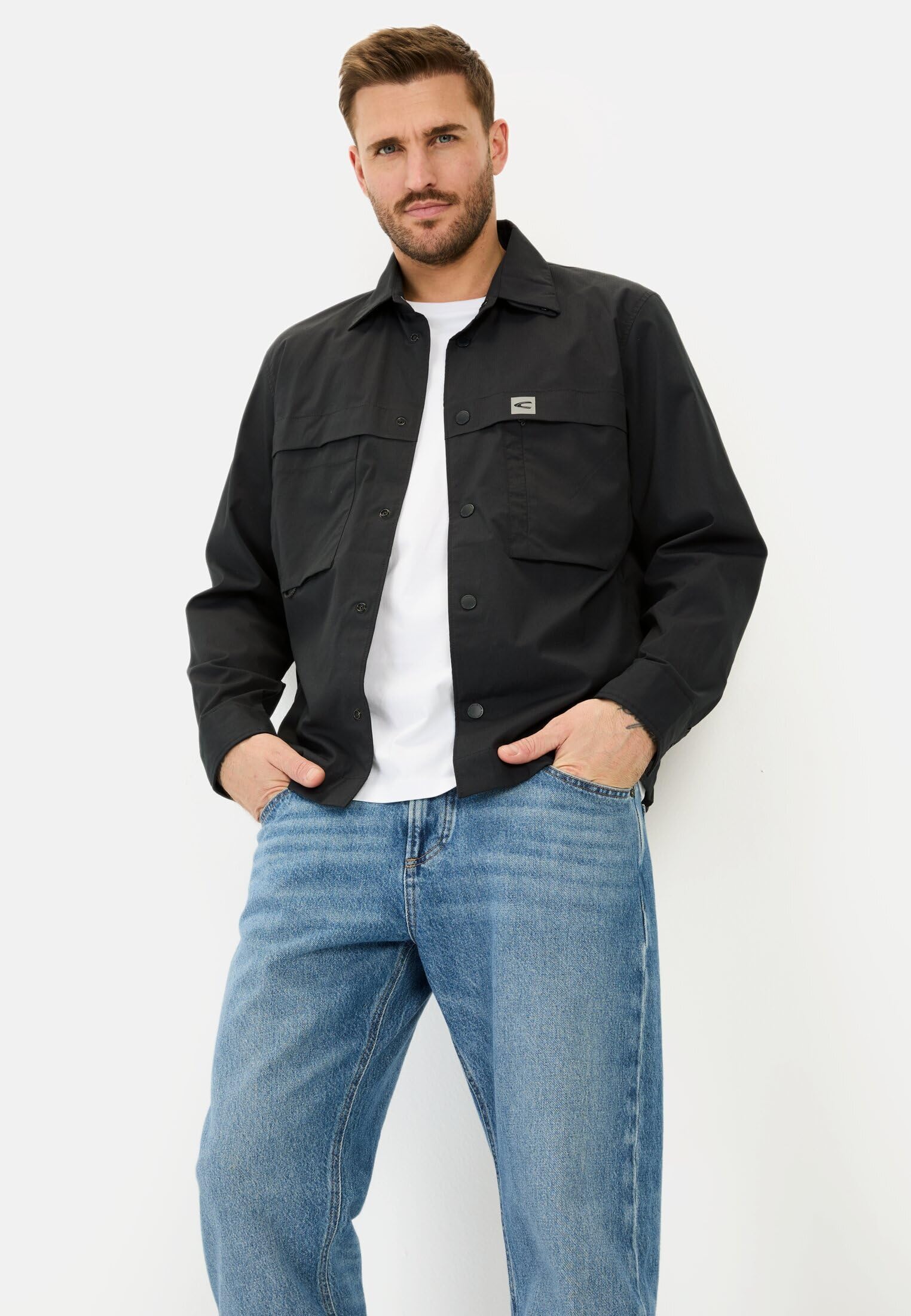 camel active Herren Funktionales Overshirt aus einem Baumwollmix