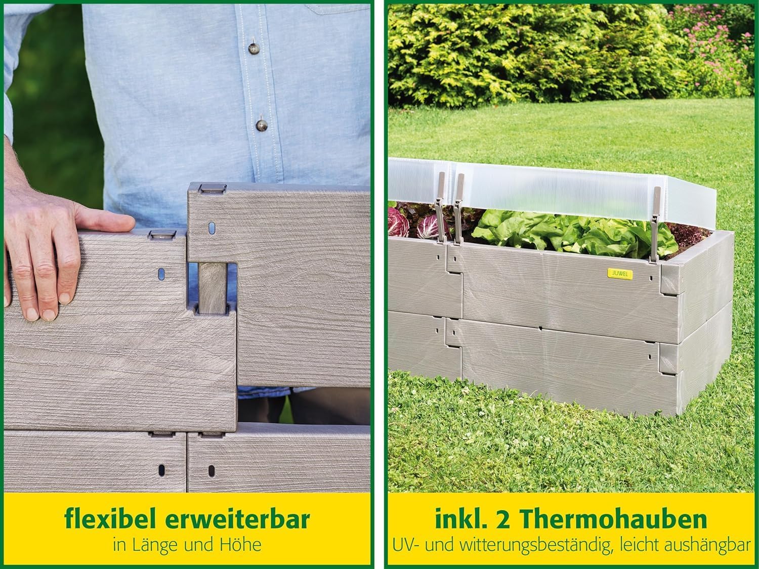 Juwel TRB2-20474 Exaco Polyethylene Planter Box Patio Growing Kit, Grey