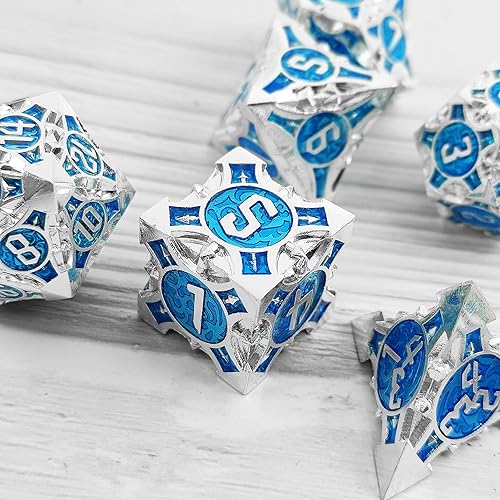 Miniatura 2 de D&D - Juego de dados DND de metal, accesorios de dados poliédricos de Calabozos y Dragones, MTG TRPG Pathfinder, juego de mesa Steampunk D20 D12 D10