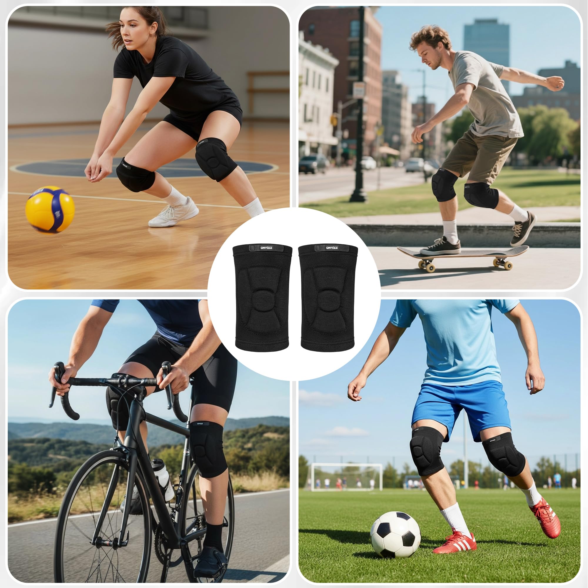 ONTYZZ Genouillere Volley Ball Respirantes Bandage Genou Extensible Doux pour Handball Danse