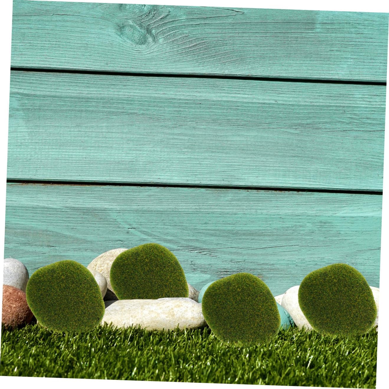 43pcs Artificial Moss Stones Faux Moss Decor Garden Stones Terrarium Rocks Decorative Faux