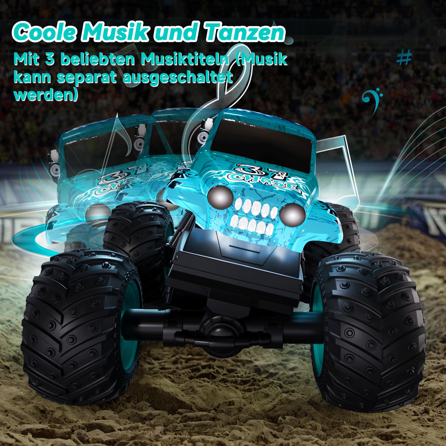 Halloween Monster Truck Remote Controlled, 1/20 Monster Truck with Upright Walking and 360° Rotation - Image 4
