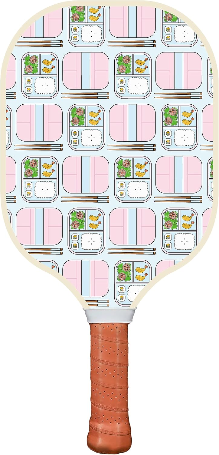 Paddle - Carbon Fiber, Honeycomb Core, Cushioned Non-Slip Grip - Premium, Aesthetic, Cute - Perfect for Beginners and Intermediate Players