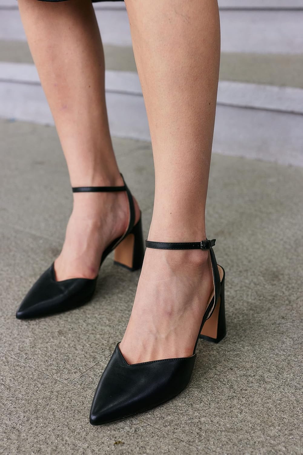 Juliet Holy Womens Closed Toe Heels Chunky Block Heel Ankle Strap Pumps Slingback Heeled Sandals - Image 6