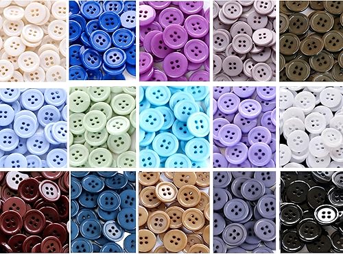 Miniatura 26 de 160 botones de costura de 5/8 pulgadas (0.591 in) para ropa, botones de color gris oscuro, botones de color gris oscuro, manualidades, proyecto