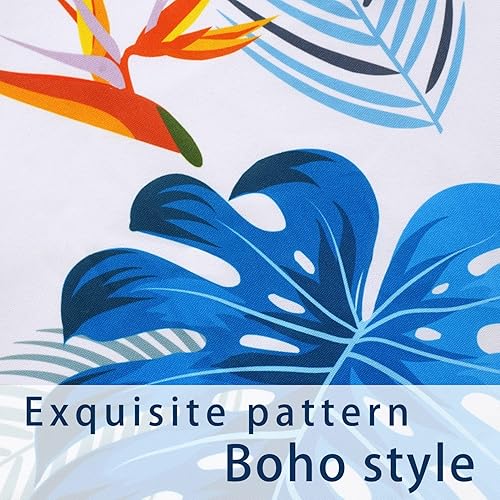 Miniatura 8 de Mantel ovalado de hojas tropicales de 60 x 84 pulgadas mantel de verano con hojas azules y verdes mantel de hojas florales para fiestas mesa de