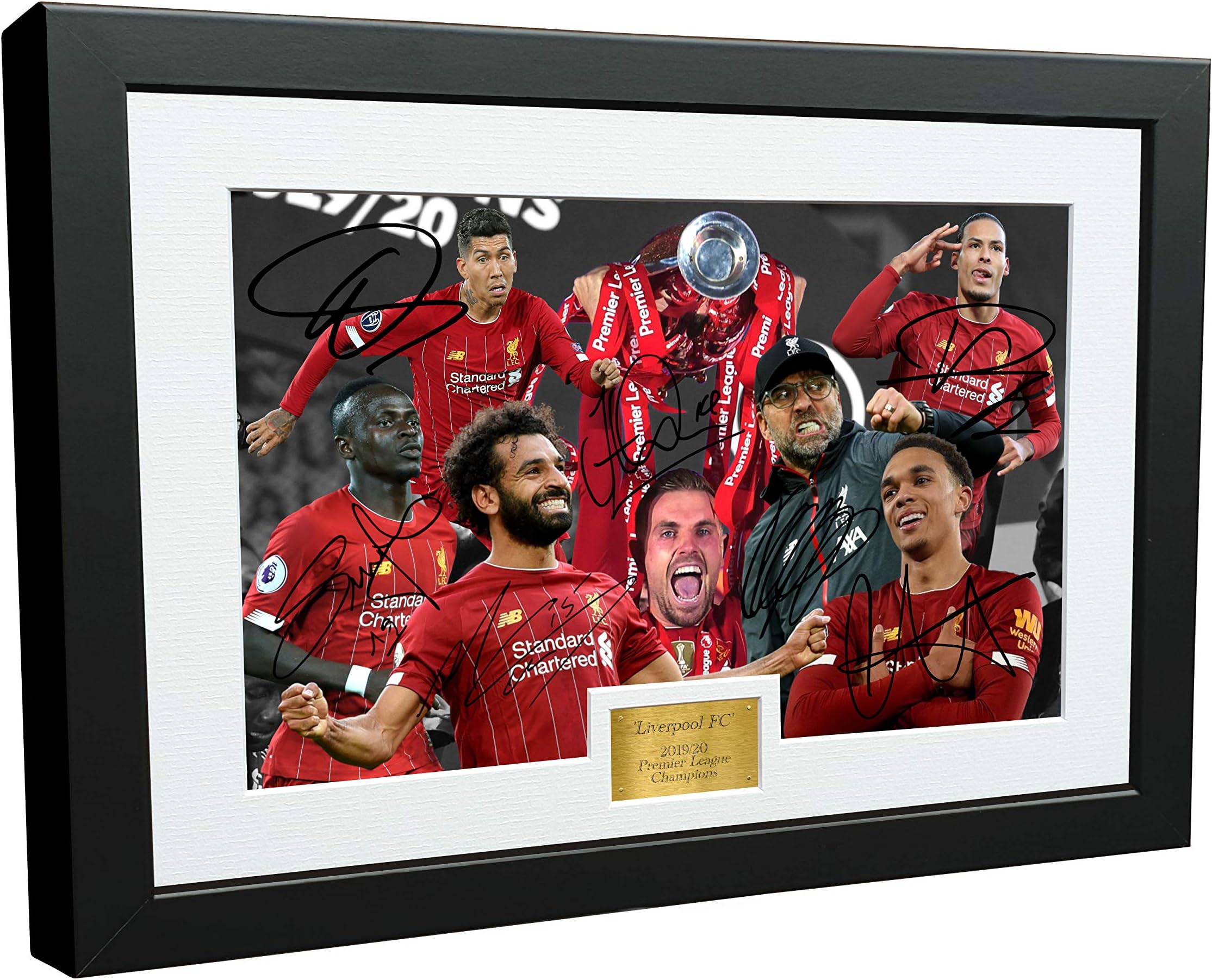 Kitbags & Lockers 2019 2020 Liverpool Premier League Champions 12x8 A4 Signed Henderson Klopp Salah Mane Firmino Van Dijk Arnold Autographed Photo Photograph Picture Frame Soccer Gift