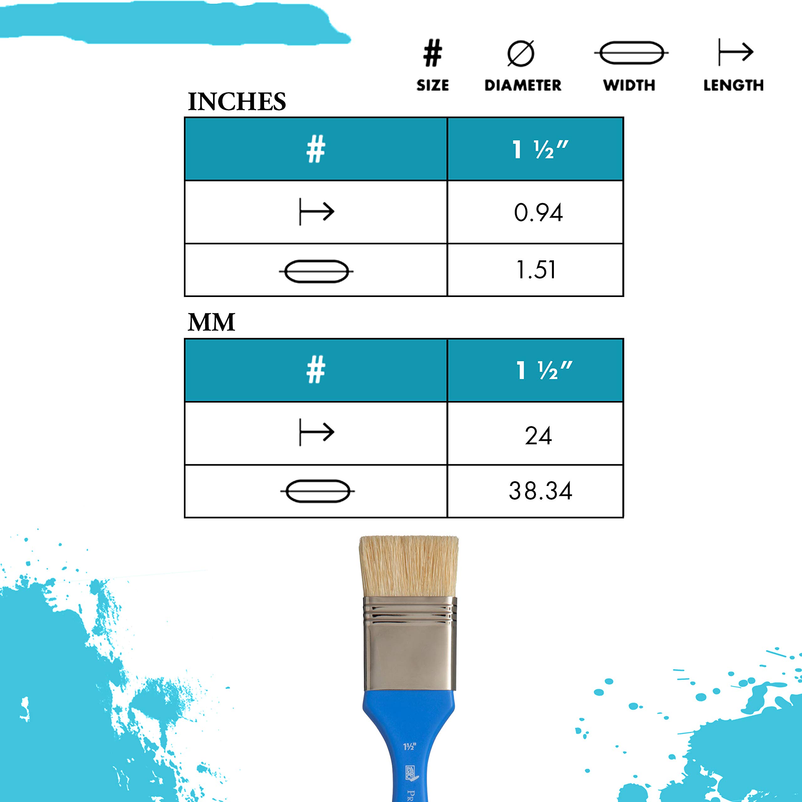 Princeton Art & Brush Synthetic Select Bristle Brush-Bright 1-1/2-inch Width, Transparent, Bright 1-1/2 inch - Image 3
