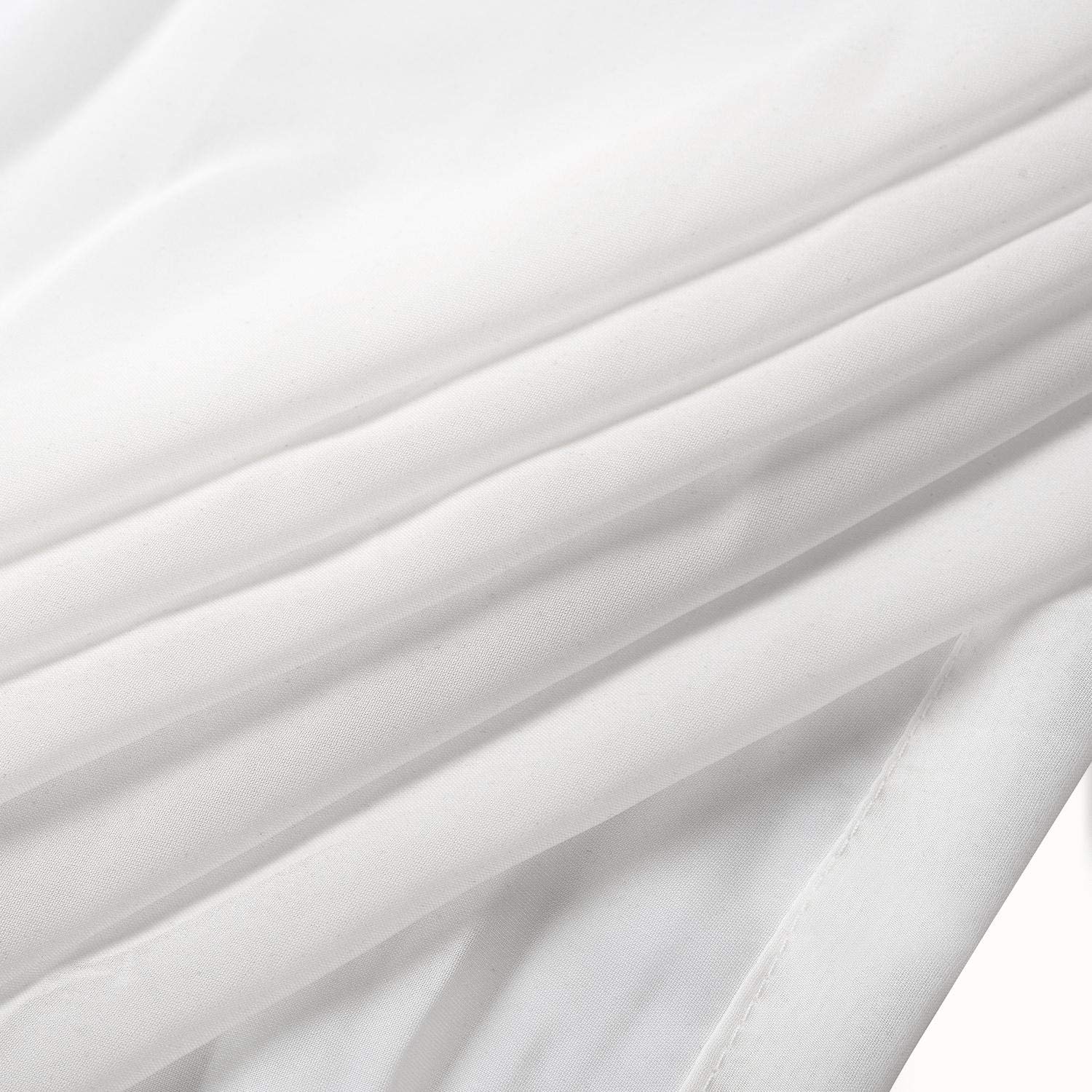 ChadMade Rideau Transparent Solide Blanc avec Passe Tringle, Rideaux Voile Opulent de 140 x 240 CM pour Salon Chambre (1 Panneau)