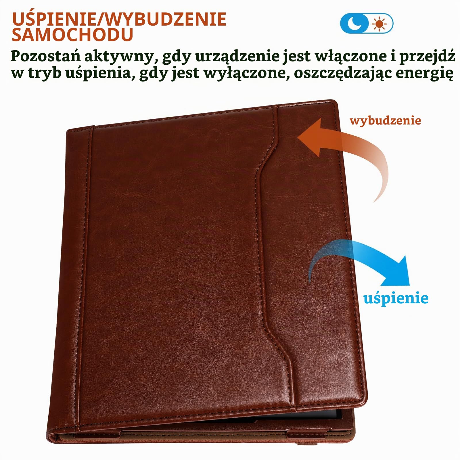E NET-CASE Etui na Boox Note Air 5 C (2025)/Note Air4 C (2024)/Note Air3 C/Air3 B/W (2023), 360-stopniowy obrotowy futerał z uchwytem na długopis/pasek na rękę, automatyczne wyłączanie i włączanie