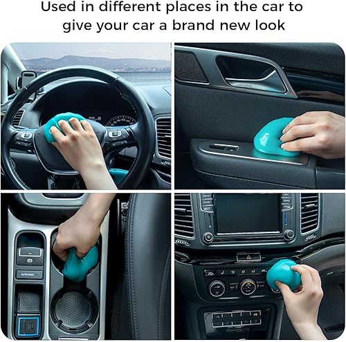 Miniatura 5 de Paquete de 2 limpiadores universales de polvo de gel de limpieza para automóvil teclado de ventilación de automóvil tablero de limo masilla de