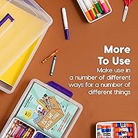 Vista 6 de IRIS USA - Envases de almacenamiento de plástico de 9 cuartos de galón con tapas, 1 paquete, pequeño organizador de arte y suministros de oficina