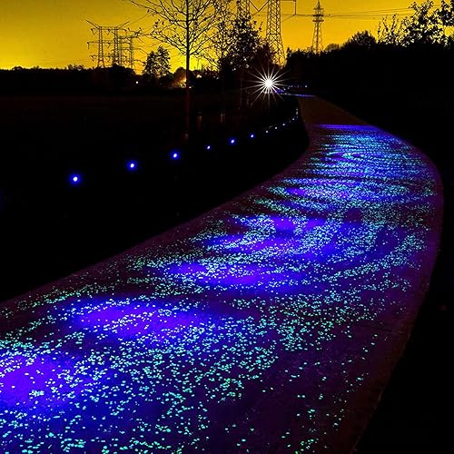 Miniatura 6 de plplaaoo Piedras de jardín, piedras luminosas al aire libre, rocas brillantes en la oscuridad, piedras luminosas que brillan para jardín, estanque,