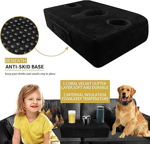 Miniatura 3 de Almohada para sofá y cama, almohada acogedora para mantener tus bebidas cerca y evitar derrames, para sofá, cama, caravana, automóvil, suelo, playa,