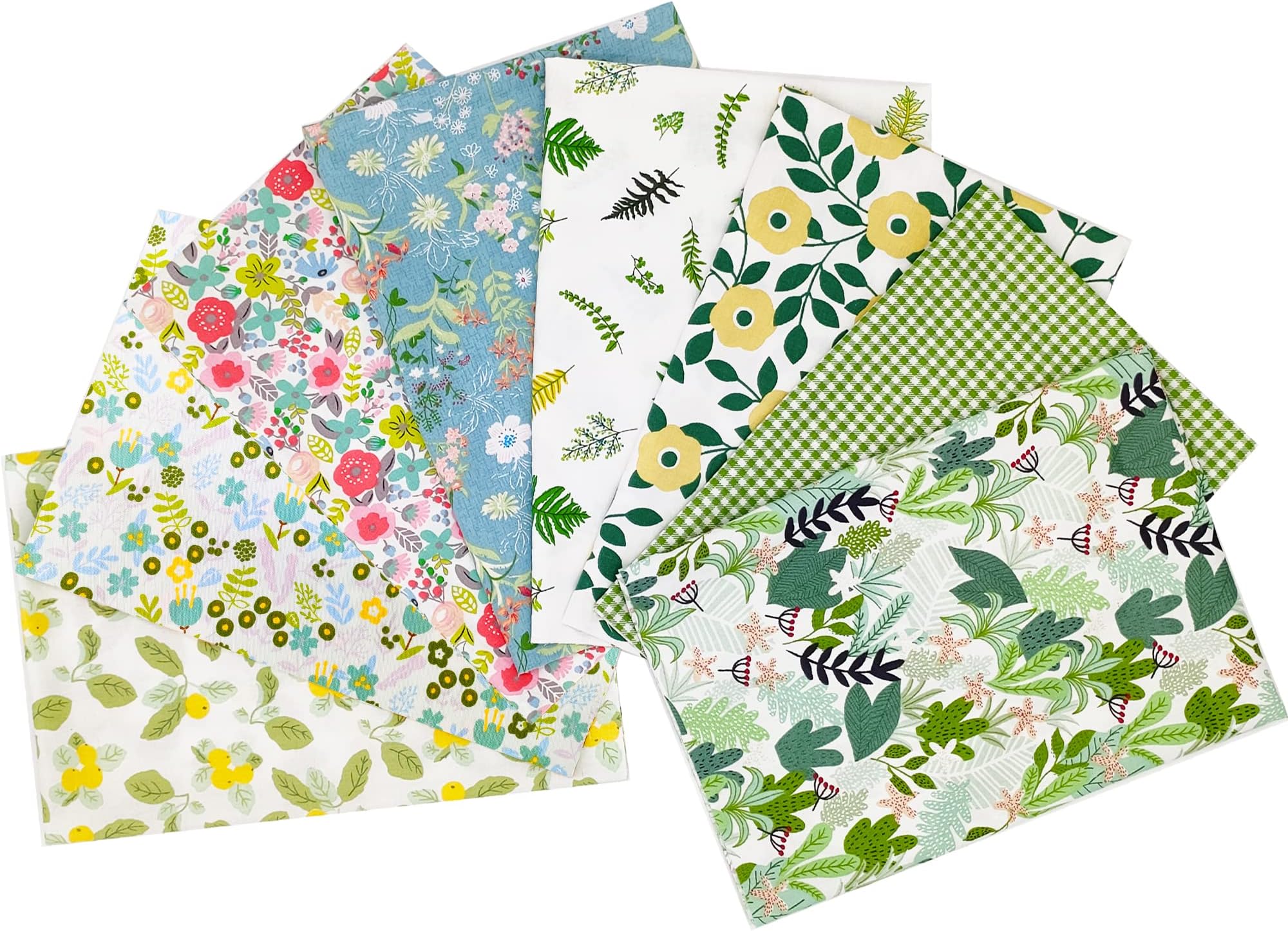 Green Floral fabric bundles