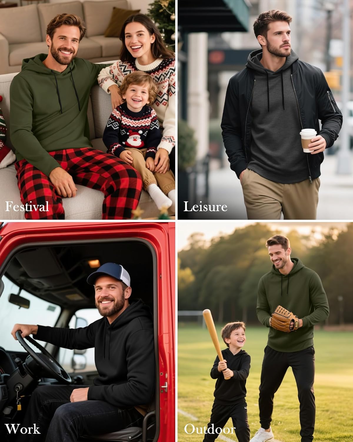 3 Pack Mens Big and Tall Hoodies Pullover Loose Fit Casual Athletic Long Sleeve Hooded Sweatshirts - Image 5