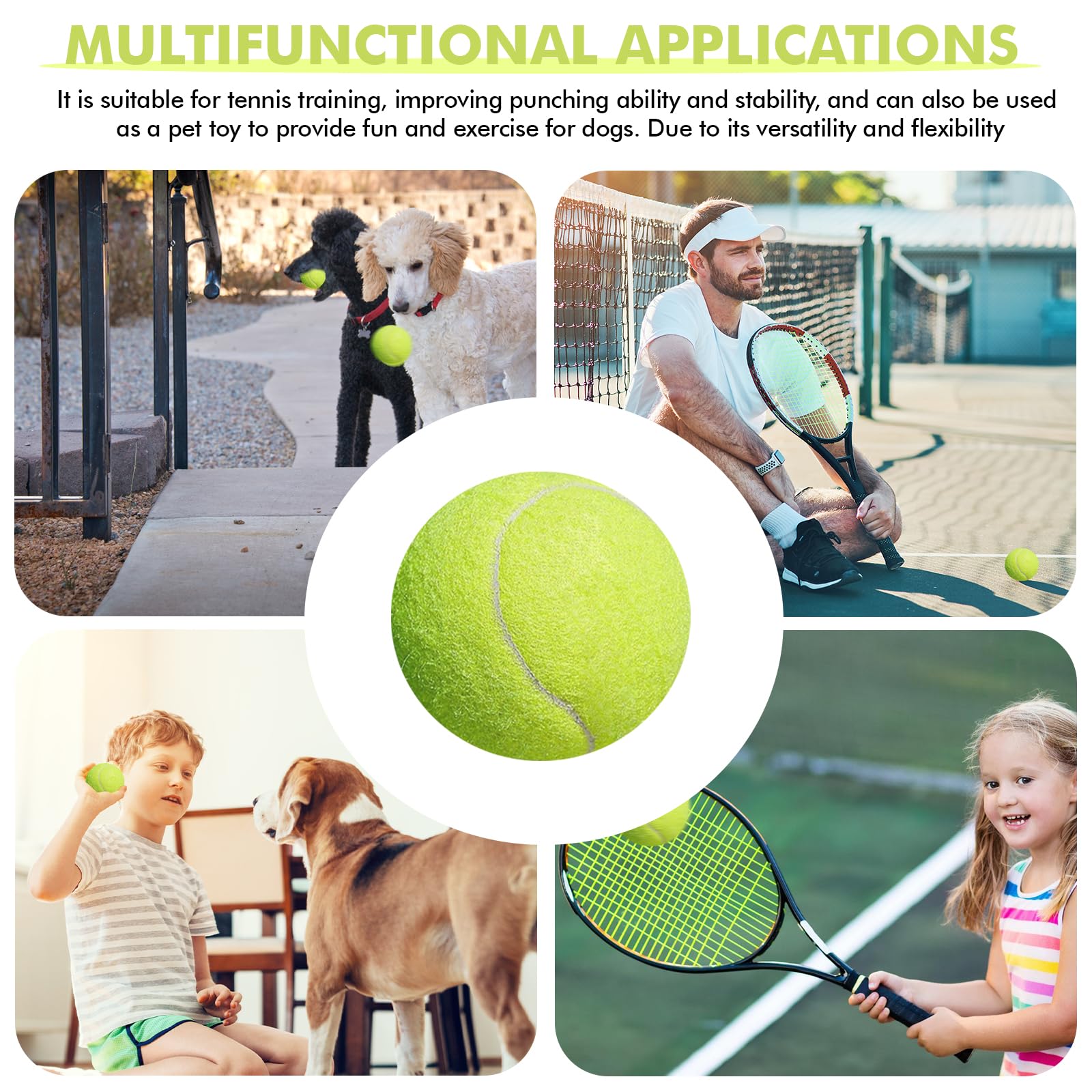 15 palline da tennis per il tempo libero, da tennis, senza pressione, per principianti, per lezioni di tennis, palline e cani