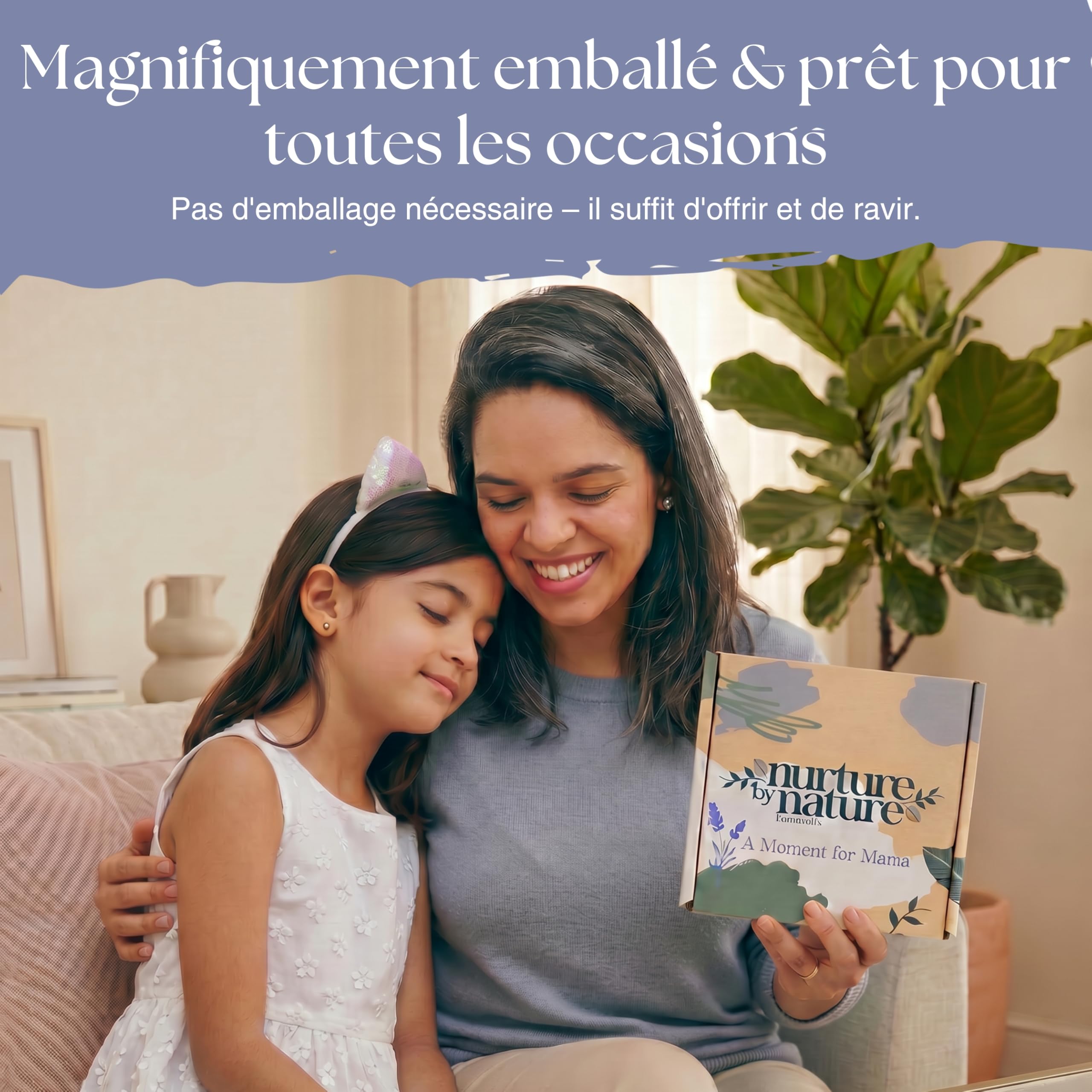 Nurture by Nature Botanicals Cadeaux maman, Beurre corporel, Huile de douche, Roll-on d'huile essentielle, Sels de bain d'Epsom, Masque les yeux en soie, Nouvelle maman, Cadeau de grossesse Orange