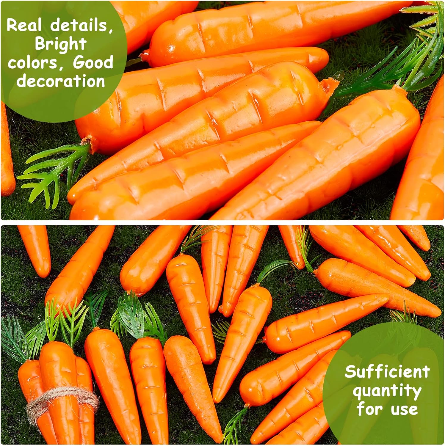 CHGCRAFT 30Pcs Mini Easter Decor Carrots Realistic Fake Fruit Lifelike Carrots Simulation for Floral Arrangements Easter Home Kitchen Display Decor, 0.55 Inch