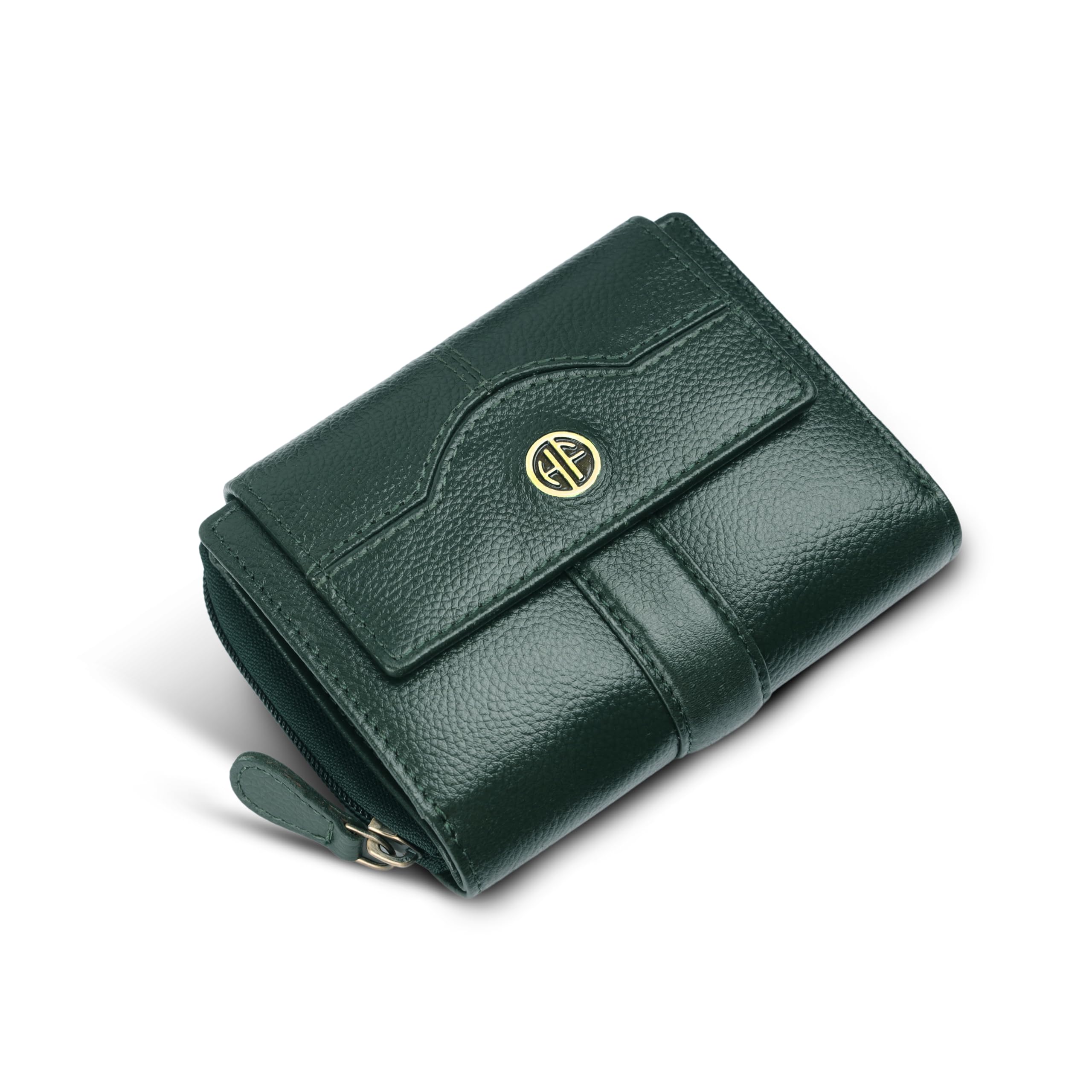 HAMMONDS FLYCATCHERLeather Ladies Wallet for Woman with 14 Card Slots - Clutch Purse for Women, Ladies Wallet for Women Stylish, Ladies Purse for Women Wallet, Purse for Woman, Green, Modern