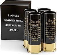 Vista 2 de 2nd Amendment - Juego de 4 vasos de chupito de calibre 12, propiedad y operación estadounidense, único patriótico