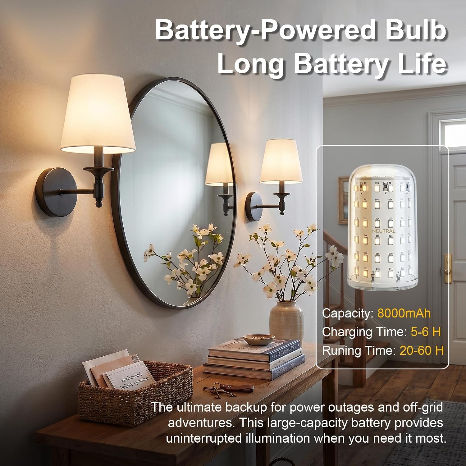 Black Wireless Wall Sconce Set of 2, Battery Operated Wall Lights with Remote Control & 3 CCT Color Temperature Magnetic Bulb, Dimmable Rechargeable Wall Decor Lamp for Bedroom Living Room Hallway image 3