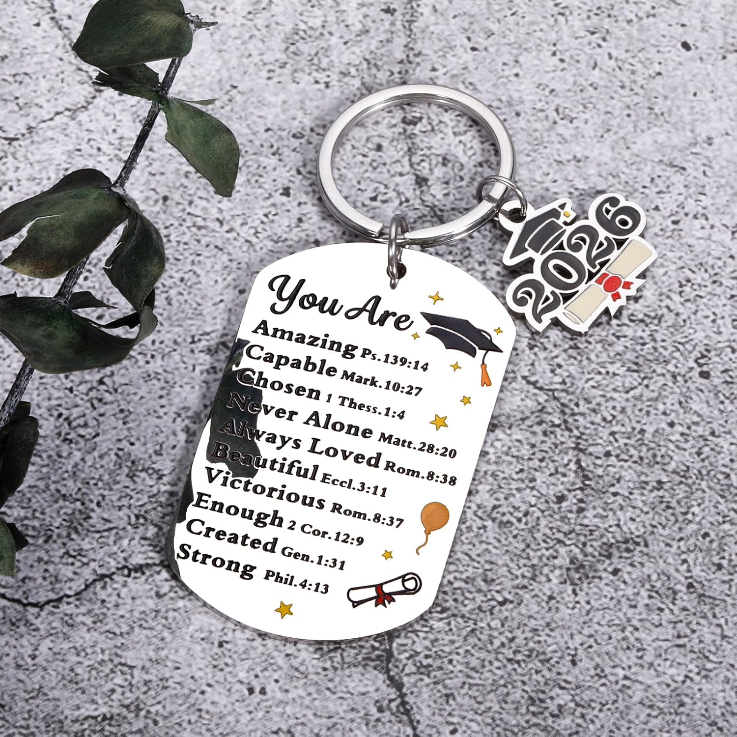 Senior 2026 Class of 2026 Graduation Gifts for Him Her High School College Graduation Keychains for Boys Girl Son Daughter Grad Gift for 5th 8th Grade Nurse Religious Christian Keychain - Image 5