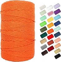 Vista 8 de Cuerda de macramé de 0.118 in para 220 yardas, cuerda de algodón de 68.8 pies, cuerda de macramé de color 100% natural para kit de macramé, ganchos