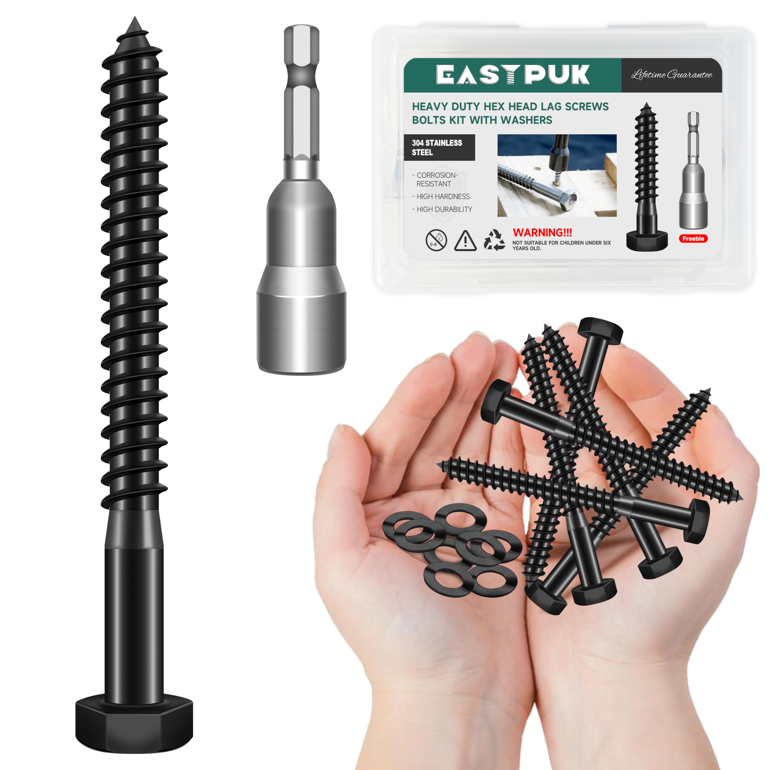 Stainless Steel Lag Bolts - 12 Pack Heavy Duty -21 Stainless Steel Lag Bolts - 12 Pack Heavy Duty -21