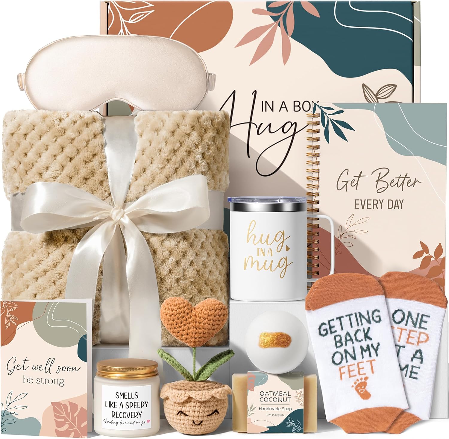 Get Well Gifts for Women After Surgery Recovery, Get Well Soon Gift Baskets for Women Chemo Care Package, Thinking of You Cancer Care Gifts for Sick Friends, Feel Better Encouragement Comfort Gift Box