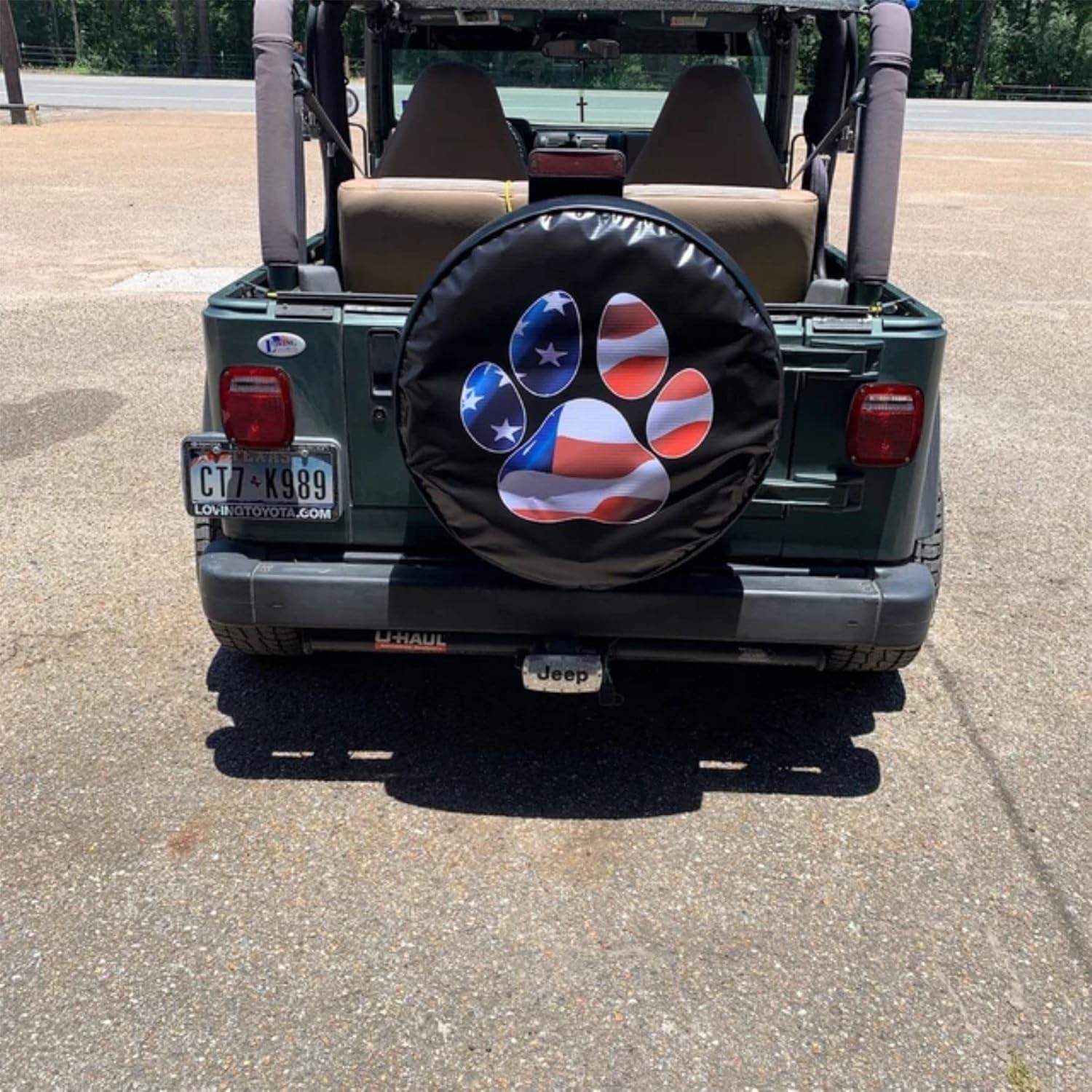 Tire Cover Central Pet Paws Flag Spare tire Cover (Select tire Size/Back up Camera Option in menu)