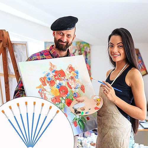 Miniatura 5 de DECYOOL Juego de 60 pinceles de pintura de nailon, pelo plano, pequeño óleo, acuarela, artista, kits de pintura a granel para pintura acrílica