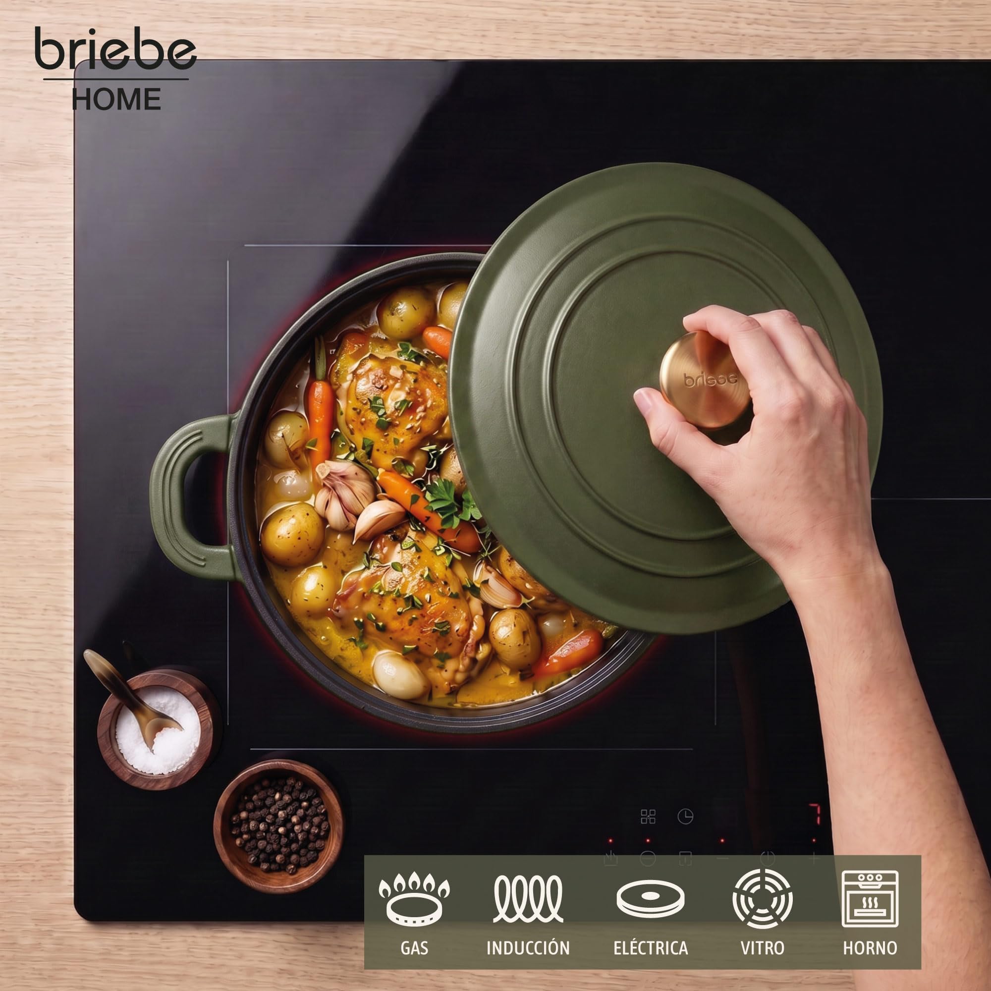 briebe Totem Batería Cocina Apilable Inducción Antiadherente Cerámico